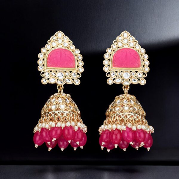 Indo Western Stone Earring With Gold Plating