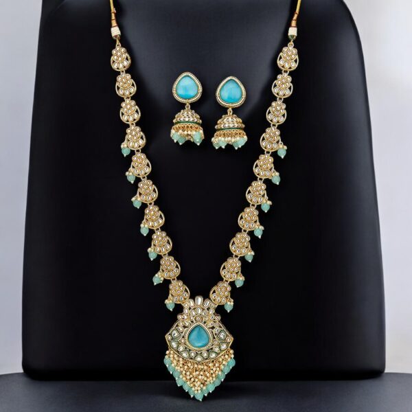 Indo Western Long Necklace With Gold Plating