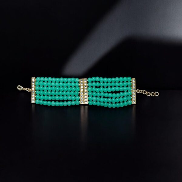 Indo Western Beads Bracelet With Gold Plating