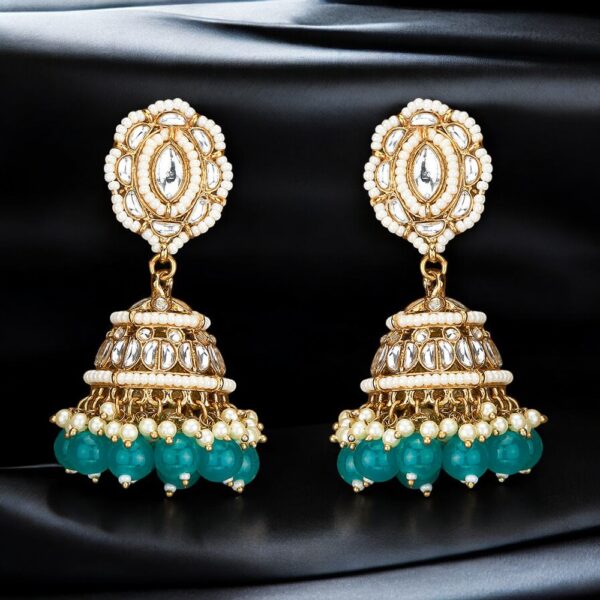 Indo Western Jhumki With Mehndi Plating