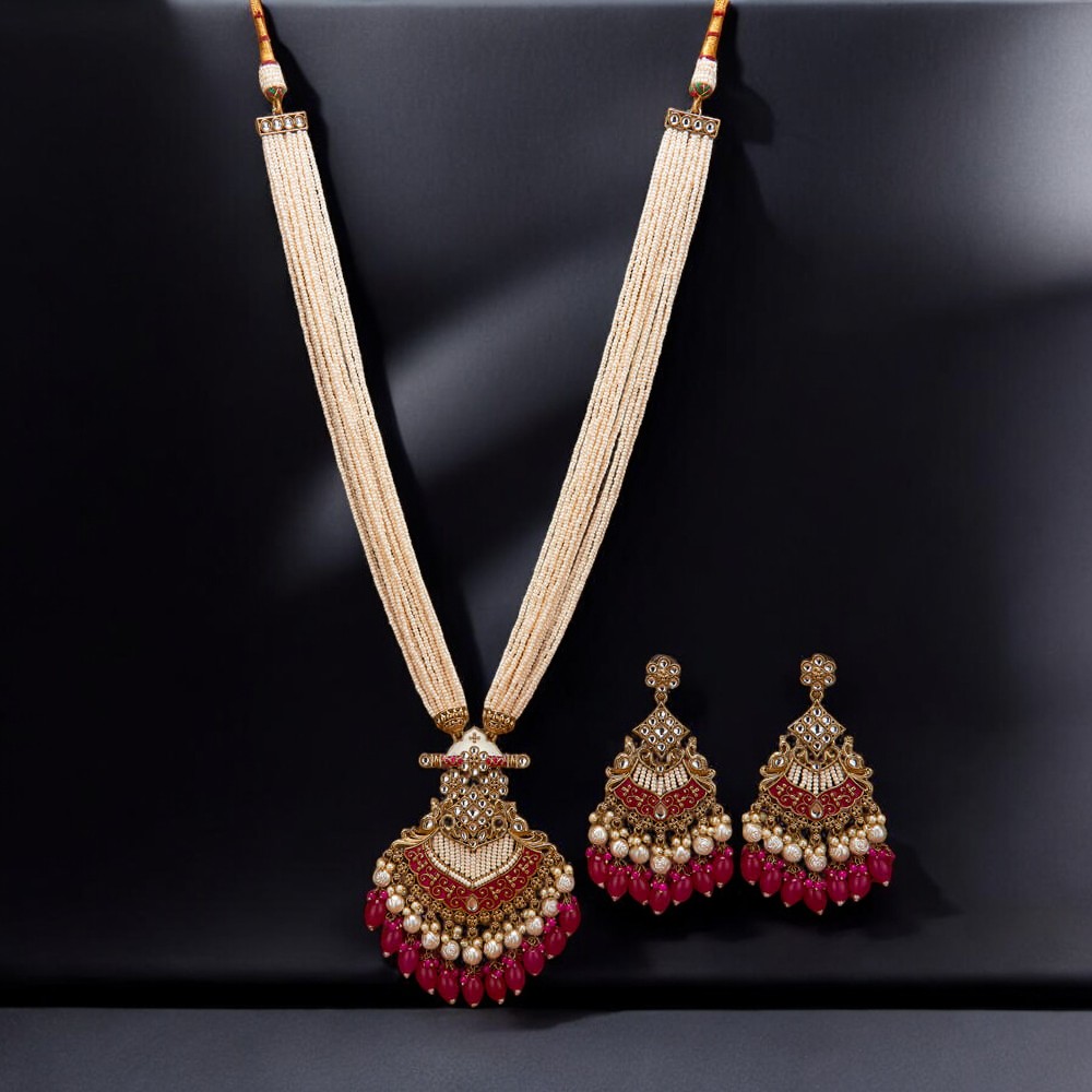 111226_ Indo Western Long Necklace With Mehndi Plating RANI-Photoroom