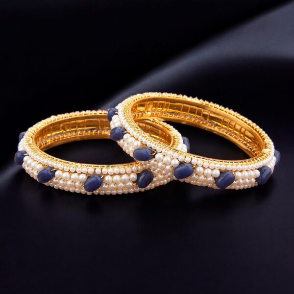 Antique Pearl Bangles With Gold Plating