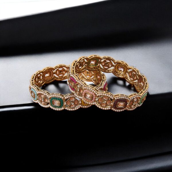 Antique Classic Bangles With Mehndi Plating