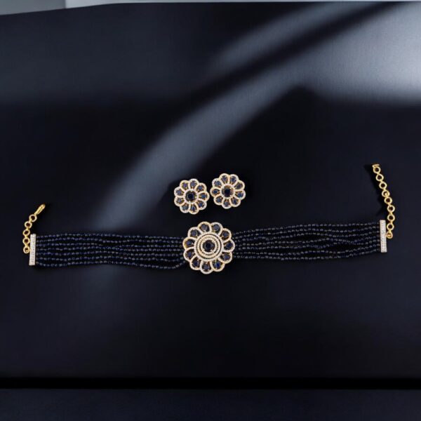 American Diamond Bandhai Necklace With 2 Tone Plating