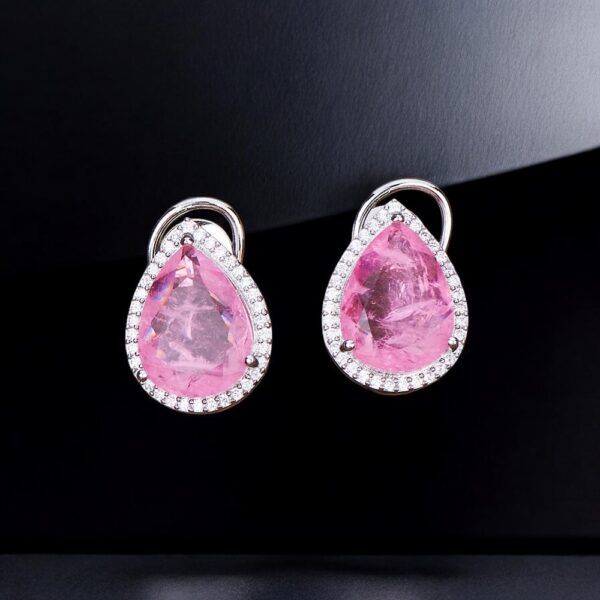 Cubic Zirconia Delicate Tops With Rhodium Plating