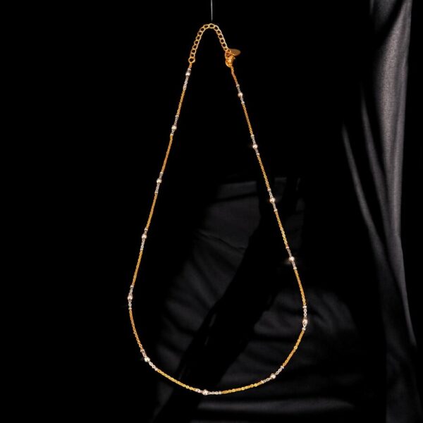 American Diamond Classic Chain With 2 Tone Rhodium Plating