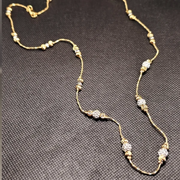 GOLD BEAD CHAIN WITH 2 TONE