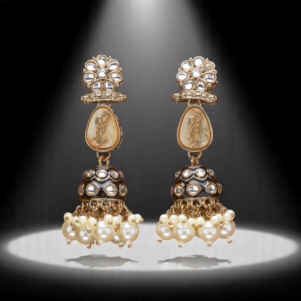 Indo Western Jhumki With Mehndi Plating