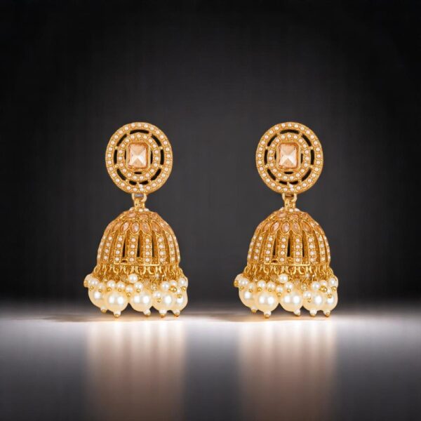 Indo Western Jhumki With Mehndi Plating