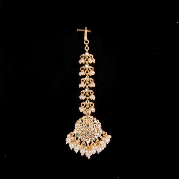 Indo Western Moti Tikka With Gold Plating