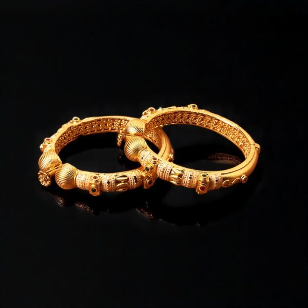 Antique Openable Bangles With Matte Gold Plating