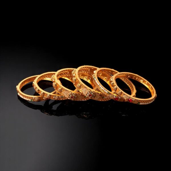 Antique Meenakari Bangles With Matte Gold Plating
