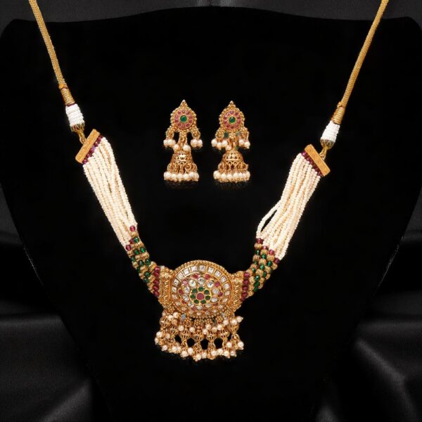 Antique Pearl Necklace With Gold Plating
