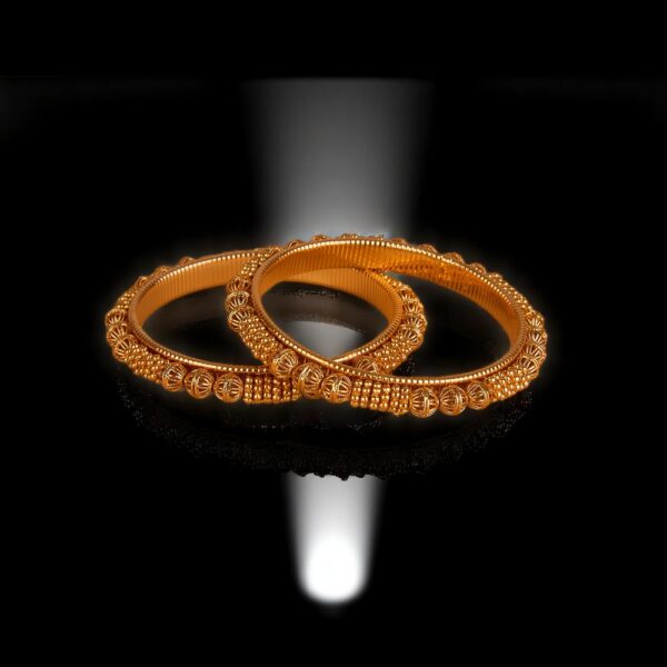 Antique Plain Gold Bangles With Gold Plating