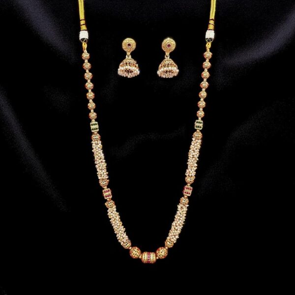 Antiquepearl Mala Necklace With Gold Plating