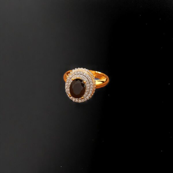 American Diamond Adjustable Ring With 2 Tone Plating