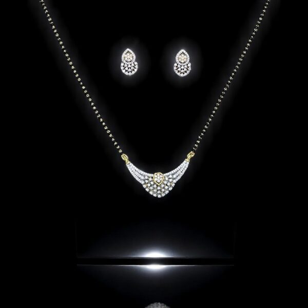 Cz Tanmaniya Mangalsutra With 2 Tone Plating