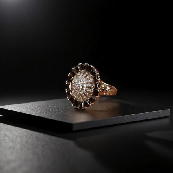 Cubic Zirconia Classic Ring With Rhodium Plating
