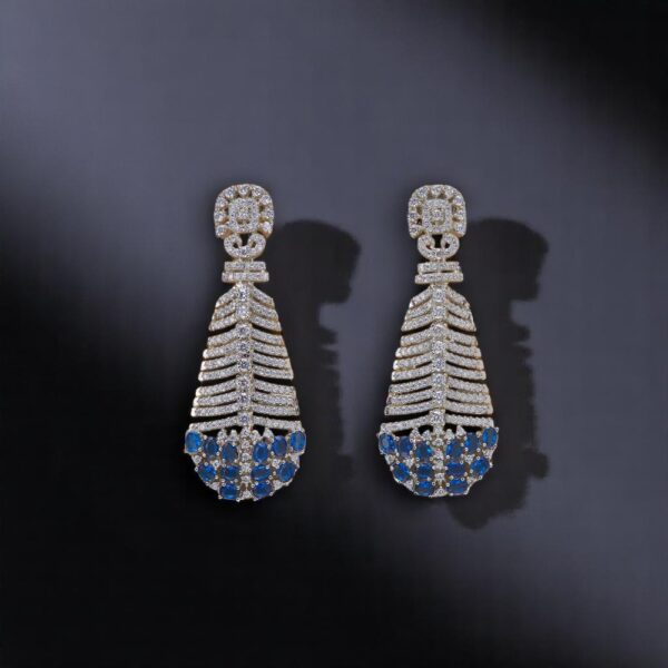 Cz Classic Earring With Rhodium Plating
