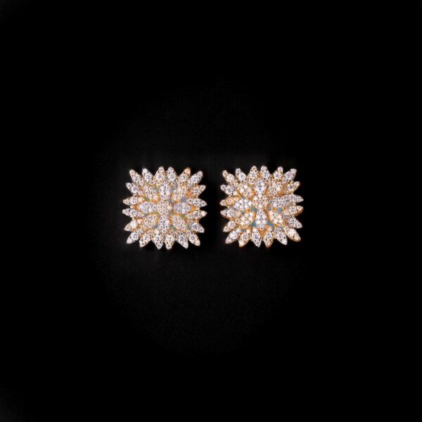 Cubic Zirconia Classic Tops With Mehndi 2 Tone Rhodium Plating