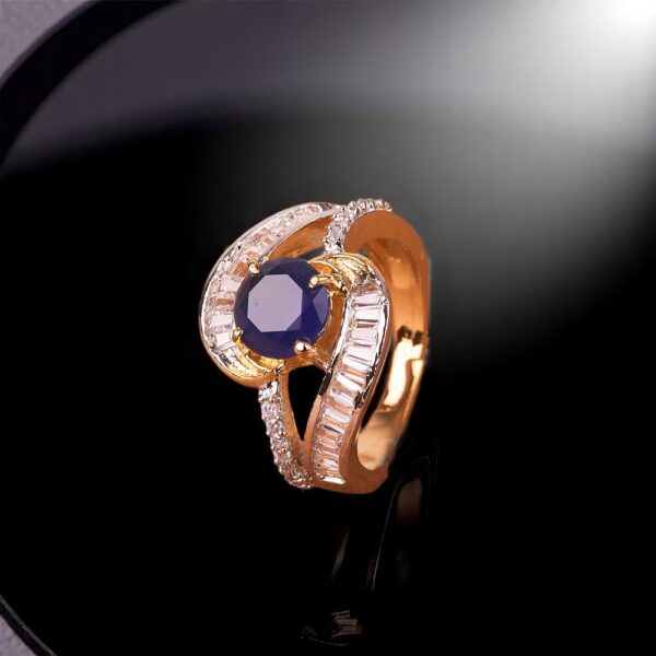Cubic Zirconia Classic Ring With 2 Tone Plating