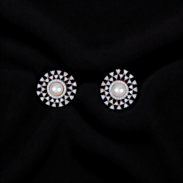 Cubic Zirconia Moti Tops With Mehndi 2 Tone Rhodium Plating