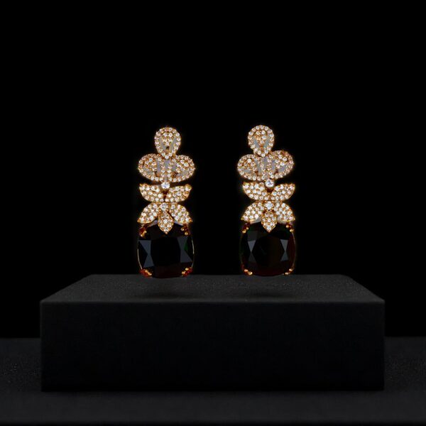 Cubic Zirconia Classic Earring With Mehndi Plating