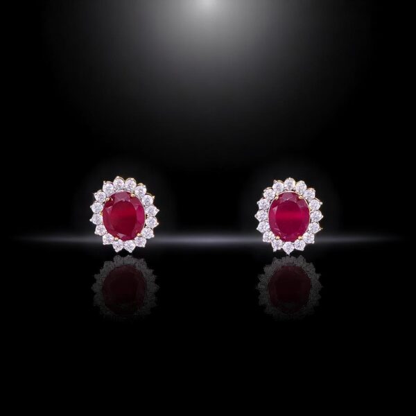 Cubic Zirconia Delicate Tops With 2 Tone Plating