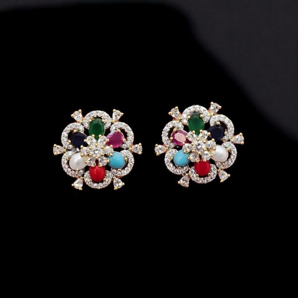 Cz Pearl Tops With 2 Tone Plating
