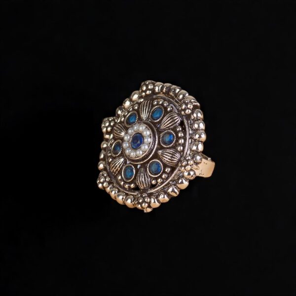 Adjustable Ring With Oxidised Plating